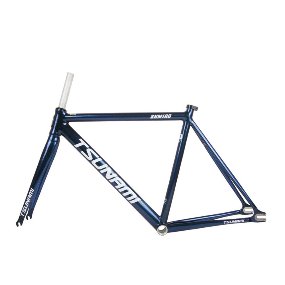 BSFHQS 700C Fixed Gear Bike Frameset 49CM 52CM 55CM 58CM Aluminum Alloy Racing Track Bike Frame C Brake Bike Frame Quick Release Frame 100/120mm QR(Color Change B,49cm)
