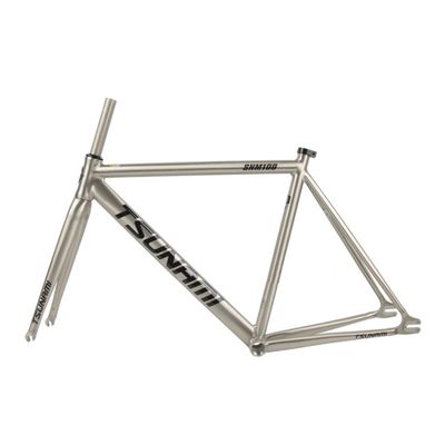 BSFHQS 700C Fixed Gear Bike Frameset 49CM 52CM 55CM 58CM Aluminum Alloy Racing Track Bike Frame C Brake Bike Frame Quick Release Frame 100/120mm QR(Brushed Silver,58cm)