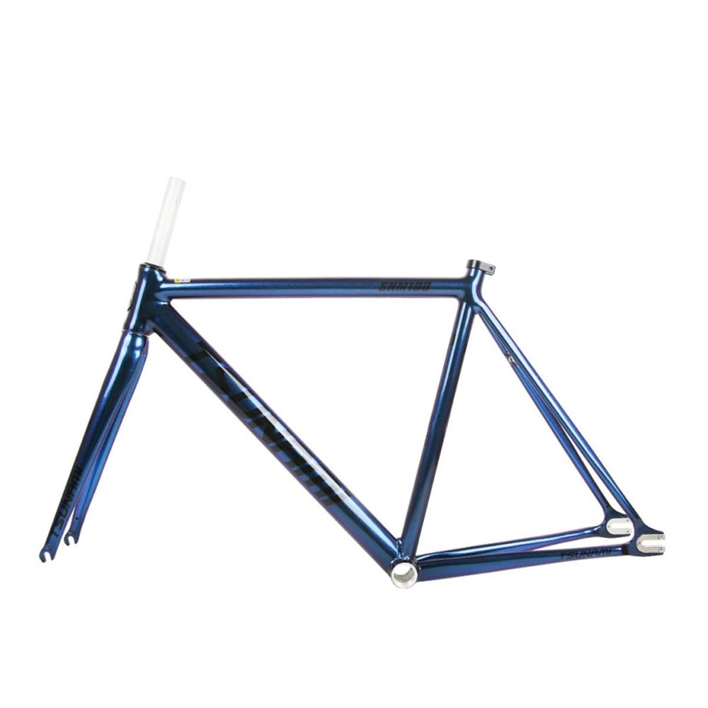 BSFHQS 700C Fixed Gear Bike Frameset 49CM 52CM 55CM 58CM Aluminum Alloy Racing Track Bike Frame C Brake Bike Frame Quick Release Frame 100/120mm QR(Color Change A,58cm)