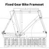 BSFHQS 700C Fixed Gear Bike Frameset 49CM 52CM 55CM 58CM Aluminum Alloy Racing Track Bike Frame C Brake Bike Frame Quick Release Frame 100/120mm QR(Color Change A,58cm) view 2