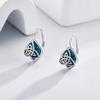 MONGAS Celtic Turquoise Earrings 925 Sterling Silver Irish Celtic Knot Leverback Dangle Drop Earrings Good Luck Irish Turquoise Jewelry Gifts for Women view 4