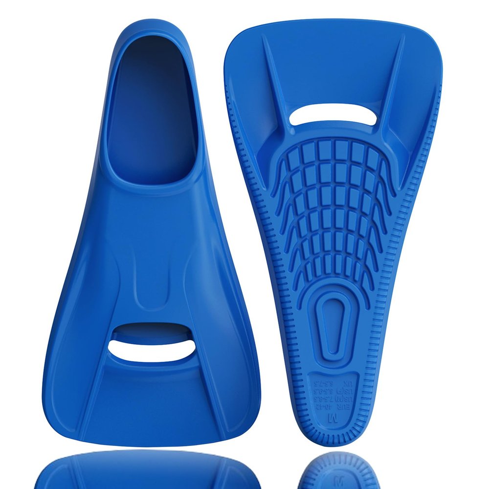 Swim Fins Adult Swim Training Fins for Pool Lap Swimming Comfortable Silicone Full Foot Pocket Travel Size Fins Short Blade Floating Flippers for Snorkeling Diving Swimming Adult Men Women