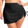 Dokotoo Womens Waistband Swim Skirts for Women Tummy Control High Waisted Skort Swimdress Swimwear Bottoms S Black view 1