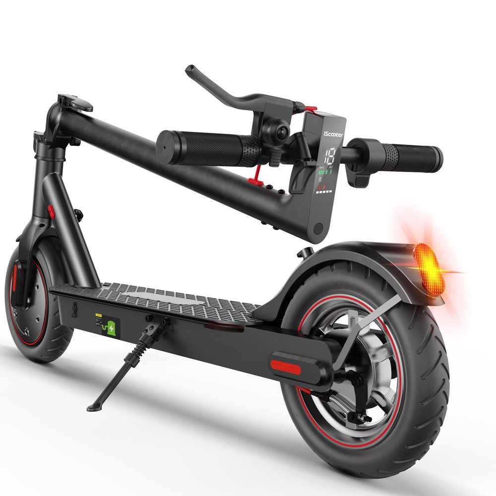 iScooter i8 Electric Scooter, 12 Miles Long Range, 18 Mph Top Speed, 350W Motor, Commuting Electric Scooter with Cruise Control, Double Braking Systems Escooter for Adults and Teens