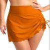 Dokotoo Swimming Shorts Skirt Women Swimskirt Bottoms High Waisted Swim Skirt Shorts Sport Skorts Tummy Control Swimsuit Bathing Suit Swim Tankini Bottoms for Women Boardshorts Swimwear 2XL Orange view 1