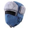 Home Prefer Men's Trapper Hat with Face Mask Faux Fur Trooper Trapper Hat for Men Winter Ushanka Hunting Hat Water Resistant (US, Alpha, One Size, Blue) view 1