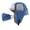 Home Prefer Men's Trapper Hat with Face Mask Faux Fur Trooper Trapper Hat for Men Winter Ushanka Hunting Hat Water Resistant (US, Alpha, One Size, Blue) view 4