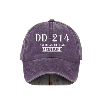 Dd 214 America's Official Man Card Baseball Cap & Hoodie - Alumni Shirt - Veteran Day Shirt - Purple