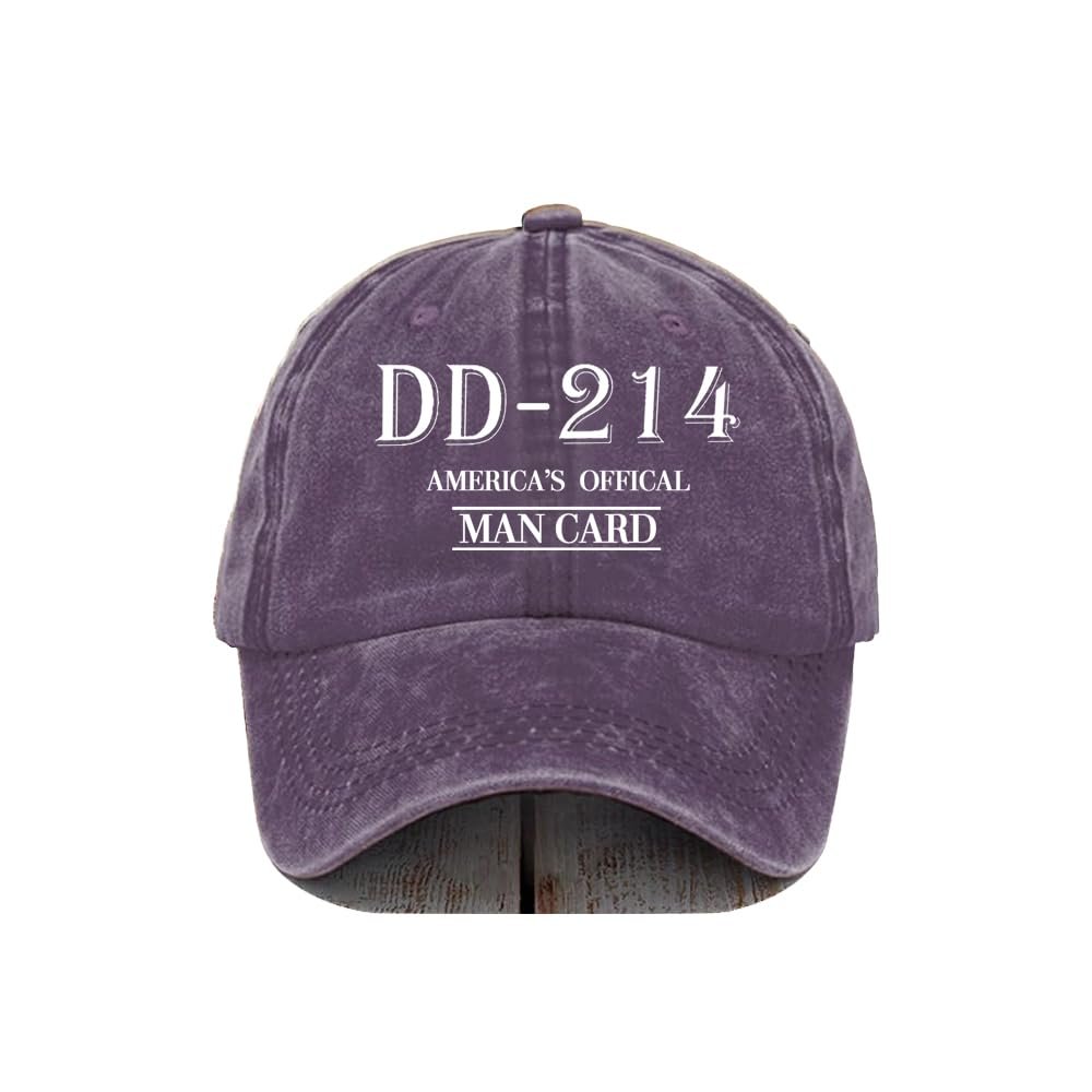 Dd 214 America's Official Man Card Baseball Cap & Hoodie - Alumni Shirt - Veteran Day Shirt - Purple
