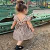 AGQT Baby Girls Plaid Dress Gingham Fly Sleeve Backless Summer Dresses Spring Smocked Birthday Easter Dresses Dark Khaki Size 6-12 Months view 4
