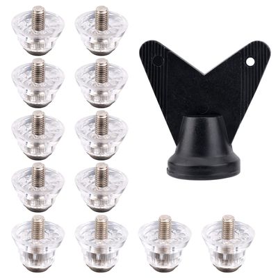 Gosknor 12pcs Football Cleats Screw on Studs, Football Cleats Studs Metal Soccer Shoe Studs Rugby Boot Studs Replacement Football Cleat Spikes for Adults Sports Training