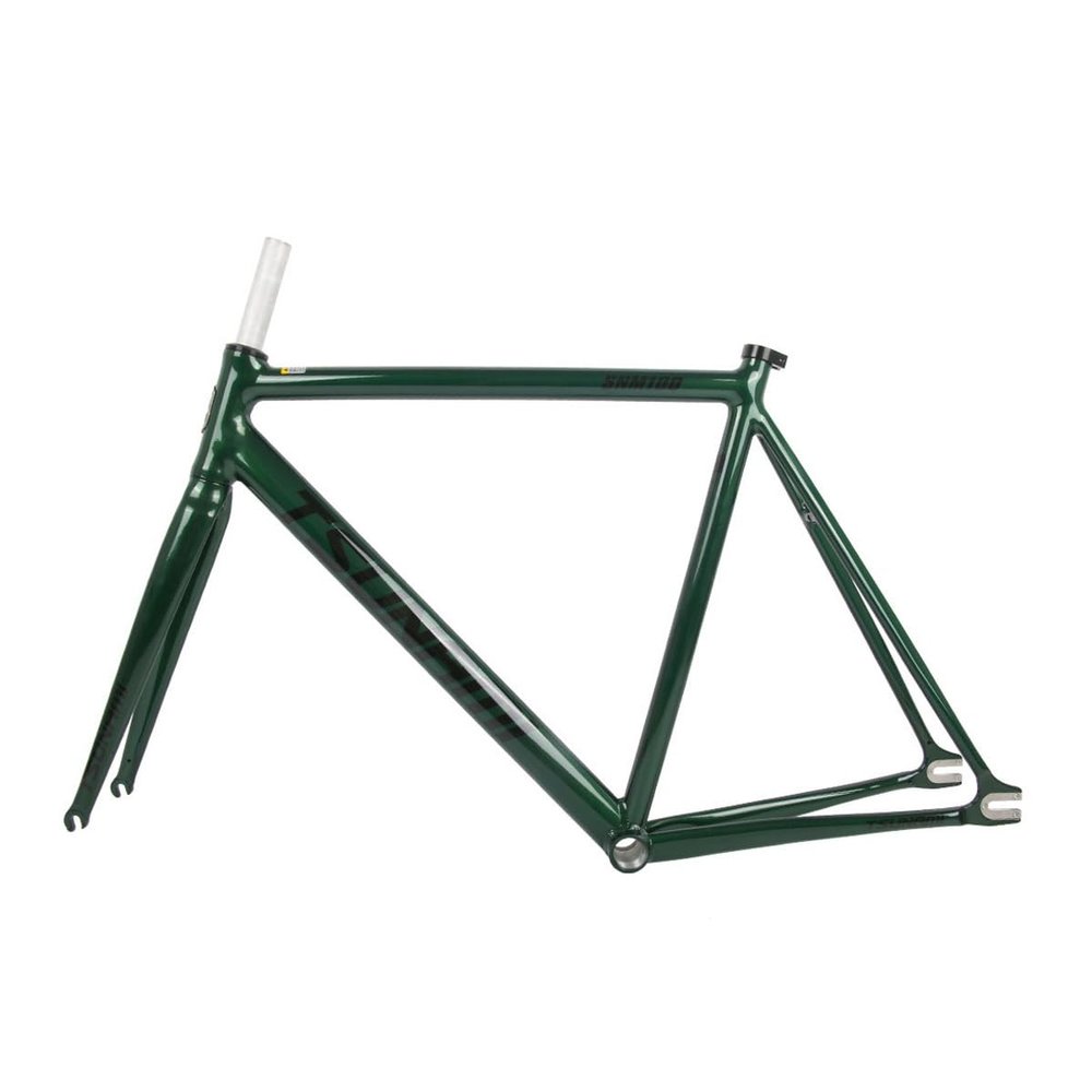 BSFHQS 700C Fixed Gear Bike Frameset 49CM 52CM 55CM 58CM Aluminum Alloy Racing Track Bike Frame C Brake Bike Frame Quick Release Frame 100/120mm QR(Green A,52cm)