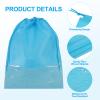 PATIKIL Drawstring Shoe Bag, 6 Pack 14 x 11 Inch Travel Shoe Bags Non-Woven Shoe Storage Bag Boots Shoes Organizer Pouch for Travel Home, Blue view 3