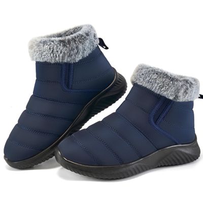 Alicegana Winter Snow Boots for Women: Comfortable Warm Fur Lined Anti Slip Winter Shoes Waterproof Slip On Walking Outdoor Ankle Booties