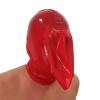 AiCc stylists Red Latex Rubber Breather Hood Mask Suffocation Mask Binding Game Cosplay (S) view 3
