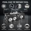 11-in-1 Pool Cue Tip Shaper, 25 pcs Pool Cue Tips Replacement Kit, Pool Cue Tip Tool, 10 Cue Tips 4 Ferrules 2 Chalk Cubes 2 Cue Tip Clamps Professional Cue Stick Tool Kit for Billiards Enthusiastsm view 3