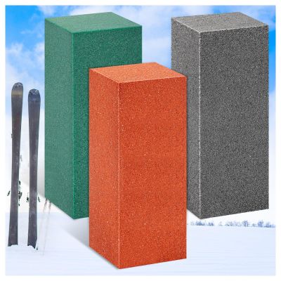 3pcs Gummy Rubber Abrasive Stone for Ski, Grinding Snowboard Gummy Stones for Snowboard Edge Tuning, Soft Ski Rubber Stone for Skis Cleaning and Rust Removing