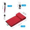PATIKIL 24"x16" Golf Towels Golf Microfiber Waffle Pattern Towel Set Club Groove Cleaner Brush Foldable Divot Tool with Magnetic Ball Marker for Men Women, Red Towel view 2