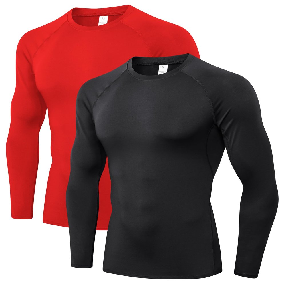 Compression Shirts Men Long Sleeve Athletic Thermal Shirt Workout Cool Dry Running Tops Sports Gym Undershirt Base Layer Tops