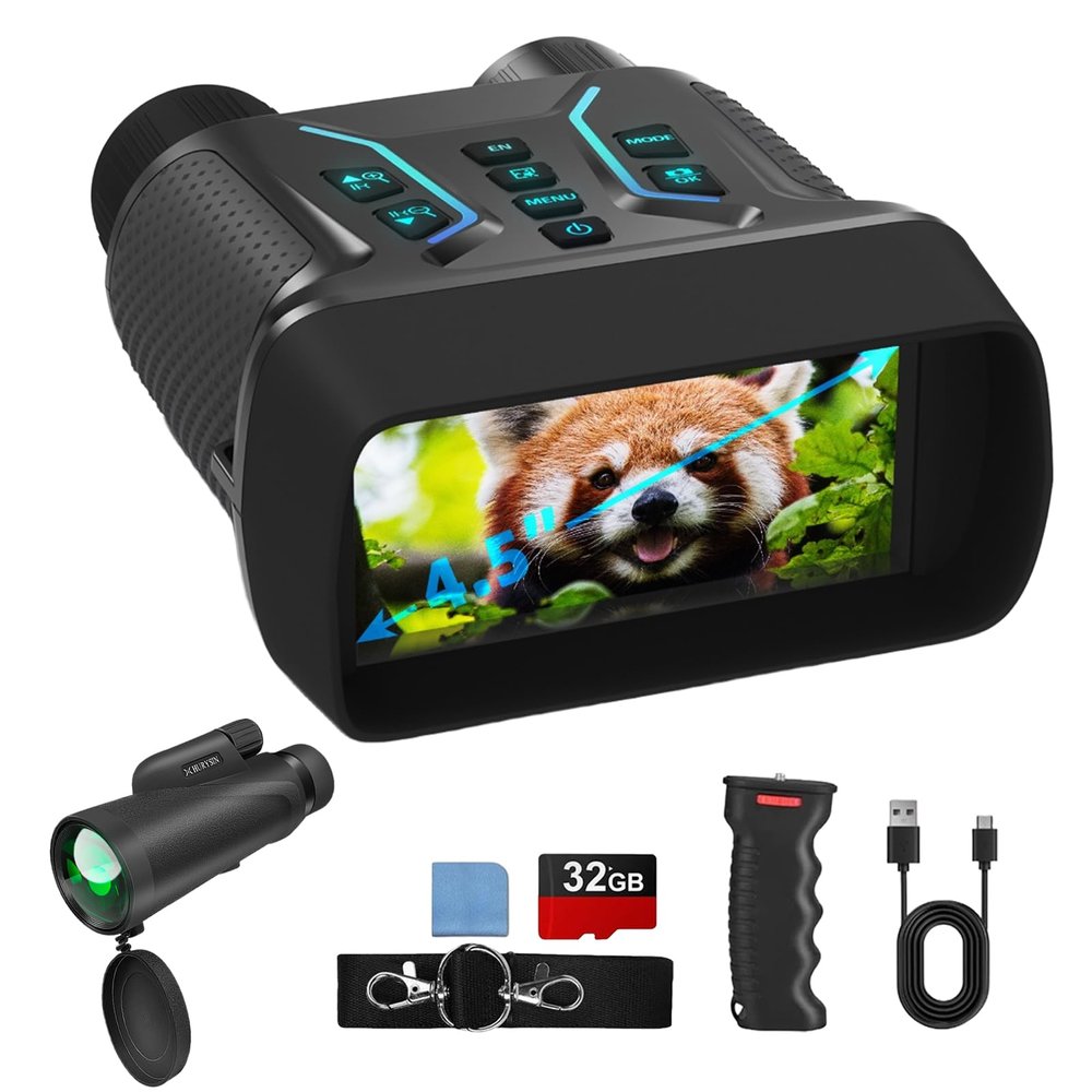 Ultimate Outdoor Bundle: 4K Night Vision Goggles + 8x42 Military-Grade Monocular for Hunting, Bird Watching, and Exploration
