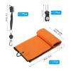 PATIKIL 24"x16" Golf Towels Golf Microfiber Waffle Pattern Towel Set Club Groove Cleaner Brush Foldable Divot Tool with Magnetic Ball Marker for Men Women, Orange Towel view 2