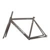 BSFHQS 700C Fixed Gear Bike Frameset 49CM 52CM 55CM 58CM Aluminum Alloy Racing Track Bike Frame C Brake Bike Frame Quick Release Frame 100/120mm QR(Titanium Gray,49cm) view 1