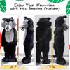 Eamior Black Wolf Mascot Cosume Adult Size for Men & Women with Built-in Fan Inside the Head view 3