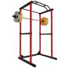 Power Cage 1500 LBS, All-in-One Squat Rack for Home Gym, Thickened Alloy Steel Power Rack with Safety Pull-up Bar, J-Hooks, Dip Bars, Squat Rack with Attachment for Bench Press Squat Pull Up, Red view 1