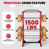 Power Cage 1500 LBS, All-in-One Squat Rack for Home Gym, Thickened Alloy Steel Power Rack with Safety Pull-up Bar, J-Hooks, Dip Bars, Squat Rack with Attachment for Bench Press Squat Pull Up, Red view 2