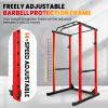 Power Cage 1500 LBS, All-in-One Squat Rack for Home Gym, Thickened Alloy Steel Power Rack with Safety Pull-up Bar, J-Hooks, Dip Bars, Squat Rack with Attachment for Bench Press Squat Pull Up, Red view 3