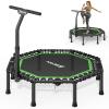 BCAN BT3 51" Octagonal Rebounder Trampoline for Adults, 450LBS Max Load Fitness Trampoline with Large Jumping Area, Silent Bungee Mini Trampoline with T-Adjustable Handle for Home Gym-Green view 1