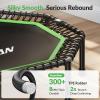 BCAN BT3 51" Octagonal Rebounder Trampoline for Adults, 450LBS Max Load Fitness Trampoline with Large Jumping Area, Silent Bungee Mini Trampoline with T-Adjustable Handle for Home Gym-Green view 4
