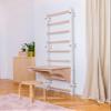 BenchK 712W Wallbar, Stall Bar, Power Tower, Gymnastic Ladder with Beech Wooden Pull Up Bar, Chin Up Bar and Adjustable BenchTop Used as a Desk. for Hanging Exercises, Home, Office view 2