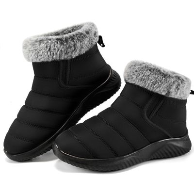 Alicegana Winter Snow Boots for Women: Comfortable Warm Fur Lined Anti Slip Winter Shoes Waterproof Slip On Walking Outdoor Ankle Booties