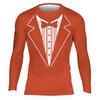 DEHAHA Men's Womens Tuxedo Moisture Wicking Long Sleeve Undershirt Jiu Jitsu No Gi Base Layers, Small Orange view 1
