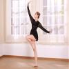 ODASDO Figure Skating Dress for Women Ice Skating Costumes Teenager Girls Mesh Long Sleeve Sparkly Rhinestones Sequin Skirted Leotard Gymnastics Competition Ballet Outfit Dancewear Black S view 3