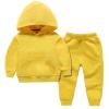 Baby Toddler Kid Boy Girl Solid Casual Pocket Hoodie Sweatershirt Pullover+Sweatpants Jogger Sweatsuit Outfits Set(Yellow, 18-24 Months) view 1