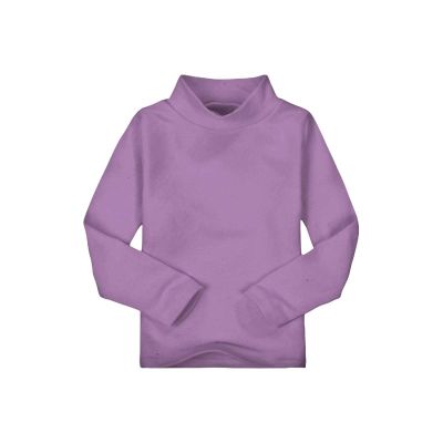 Kids Toddler Solid Color Long Sleeve Turtleneck Tops Girls High Neck Cotton Blouse Fall Little (Purple, 12-18 Months)