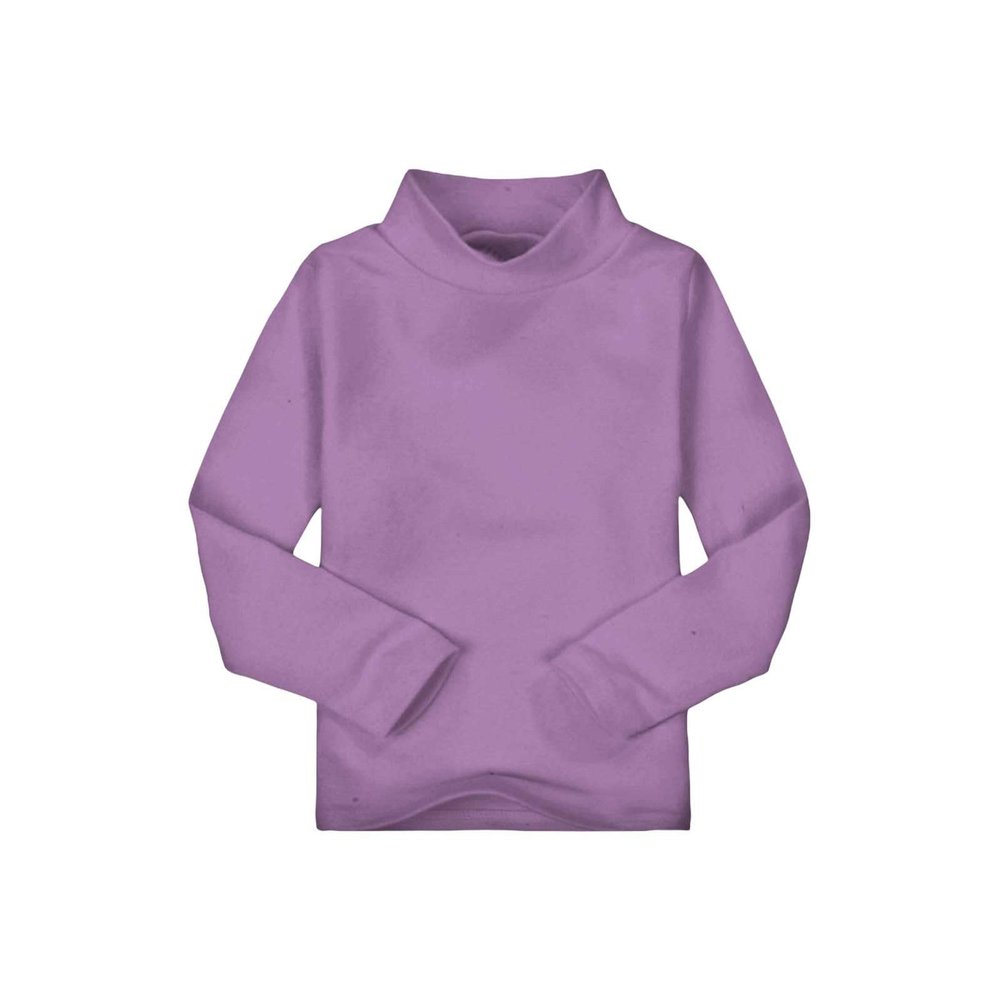 Kids Toddler Solid Color Long Sleeve Turtleneck Tops Girls High Neck Cotton Blouse Fall Little (Purple, 12-18 Months)