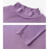 Kids Toddler Solid Color Long Sleeve Turtleneck Tops Girls High Neck Cotton Blouse Fall Little (Purple, 12-18 Months) view 3