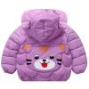 Toddler Boys Girls Puffer Packable Jacket Lightweight Water-Resistant Ears Dinosaur Prints Zip Hooded Kids Parka Coat(b-Purple, 18-24 Months) view 2
