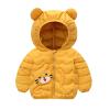 Toddler Boys Girls Puffer Packable Jacket Lightweight Water-Resistant Ears Dinosaur Prints Zip Hooded Kids Parka Coat(b-Yellow, 12-18 Months) view 1