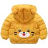 Toddler Boys Girls Puffer Packable Jacket Lightweight Water-Resistant Ears Dinosaur Prints Zip Hooded Kids Parka Coat(b-Yellow, 12-18 Months) view 2