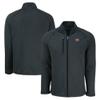 Cutter & Buck Men's Heather Black San Francisco 49ers Peshastin Eco Fleece Recycled Raglan Tri-Blend Full-Zip Jacket view 1
