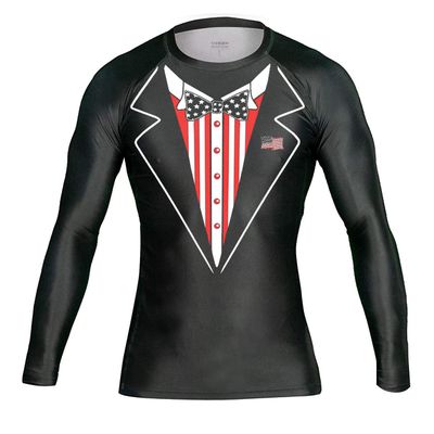 DEHAHA Unisex Tuxedo Athletic Running Long Sleeve Tee Lightweight Comfort Compression Tops, Medium