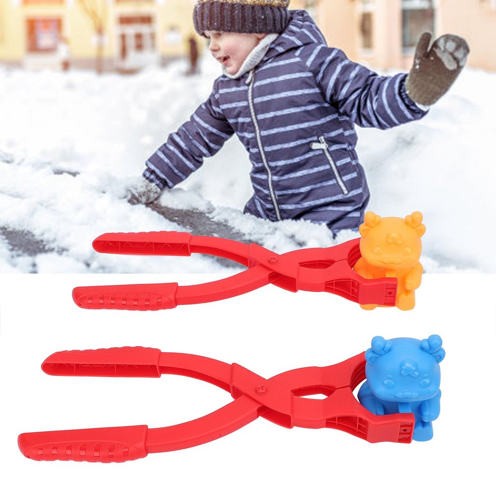 Snowball Maker Toy, 2 Pcs Deer Shaped Snowball Clip, Snow Ball Toys Games with Handle for Kids Winter Snowball Fight Maker Tool Clip