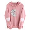 Chrysanthemum Printed Hoodies for Women Loose Comfy Casual Sweatshirt Fall Outdoor Pullovers Fashion Tops with Pocket A-Pink view 1