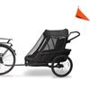 Wike Premium Suspension Bike Trailer - Black - 3-in-1 Double Stroller, Bike Trailer, Jogging Stroller, Tall Kids up to 4'4" - Superior Shock Absorbsion, 5 Point Safety Harness, Bug + Rain Screen view 1