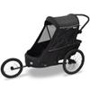 Wike Premium Suspension Bike Trailer - Black - 3-in-1 Double Stroller, Bike Trailer, Jogging Stroller, Tall Kids up to 4'4" - Superior Shock Absorbsion, 5 Point Safety Harness, Bug + Rain Screen view 3