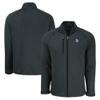 Cutter & Buck Men's Heather Black Minnesota Vikings Peshastin Eco Fleece Recycled Raglan Tri-Blend Full-Zip Jacket view 1